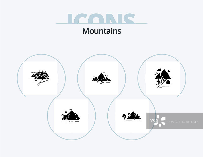树木山脉图标包设计图片素材
