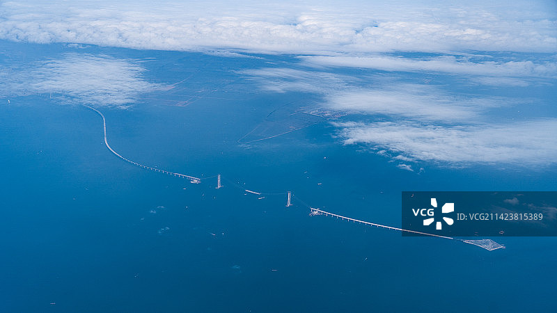 建设中的深中通道高空航拍图片素材