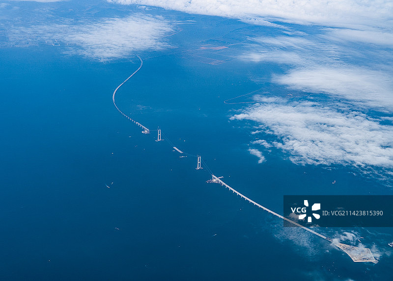 建设中的深中通道高空航拍图片素材