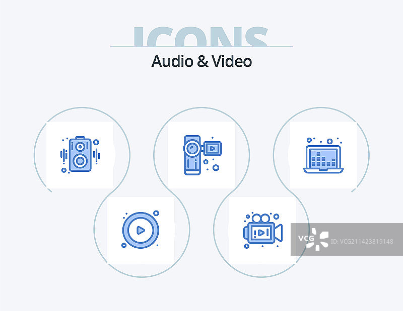 音视频蓝色图标包5图标设计图片素材