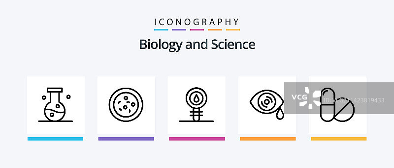 生物学线性医疗图标包图片素材