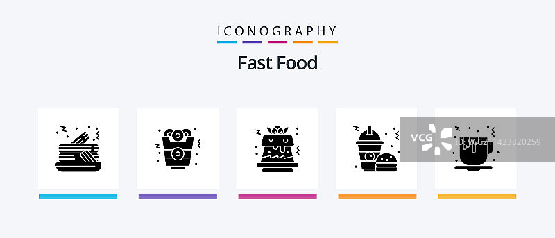 快餐字形5图标包，含快餐图片素材