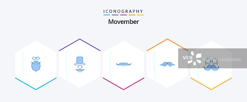 包括光荣11月在内的25个蓝色图标包图片素材