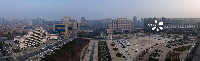 新乡 地标 航拍 平原博物院 红旗区 新乡博物馆 文化艺术中心 宝龙城市广场图片素材