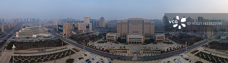 新乡 地标 航拍 平原博物院 红旗区 新乡博物馆 文化艺术中心 宝龙城市广场图片素材