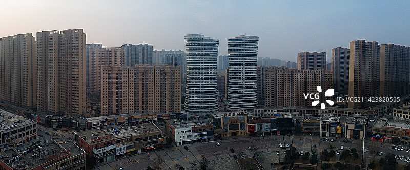 新乡 地标 航拍 平原博物院 红旗区 新乡博物馆 文化艺术中心 宝龙城市广场图片素材