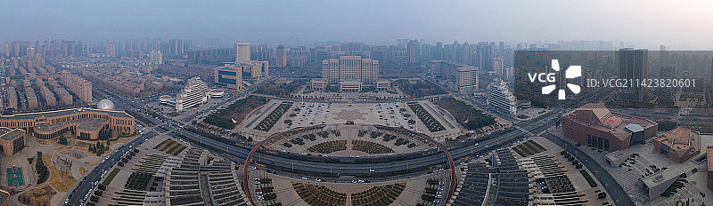 新乡 地标 航拍 平原博物院 红旗区 新乡博物馆 文化艺术中心 宝龙城市广场图片素材