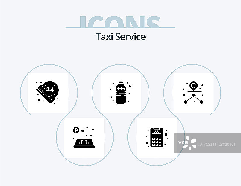 出租车服务字形图标设计图片素材
