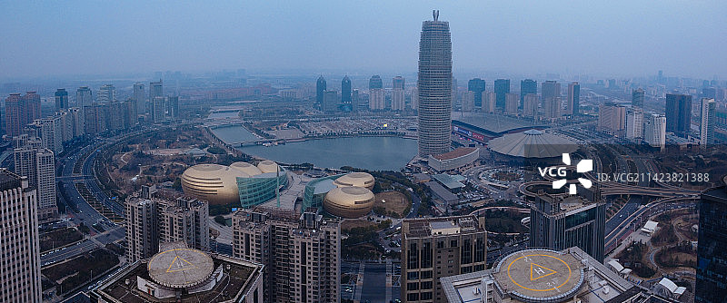 郑州 金水区 大玉米 国际会展中心 艺术中心 如意湖 中央商务区图片素材