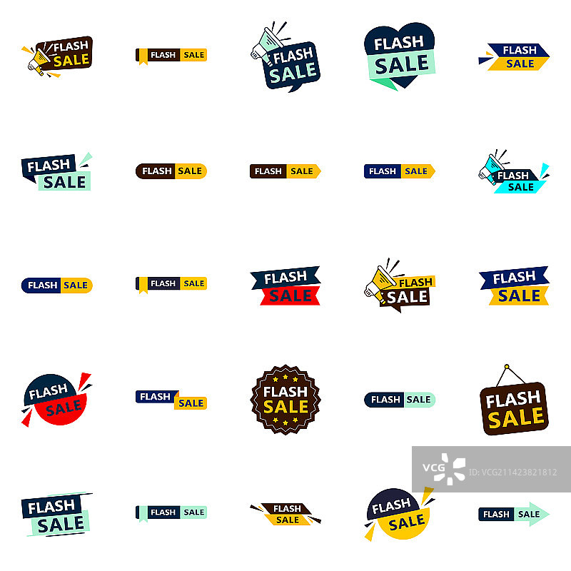 快闪促销包中的25个动态设计图片素材