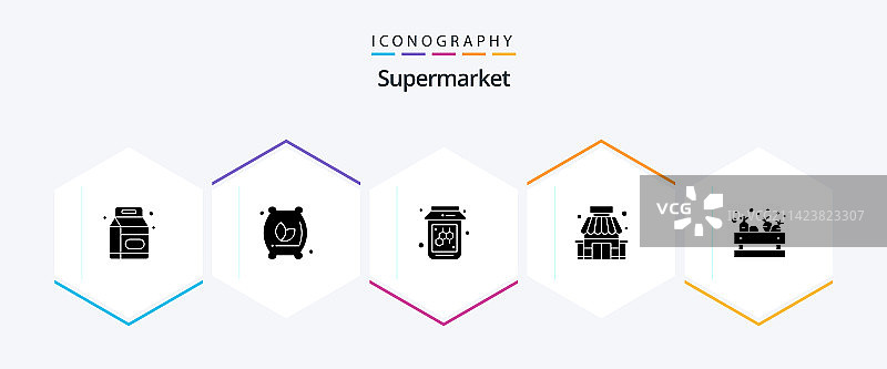 超市图标字形包（25个）图片素材