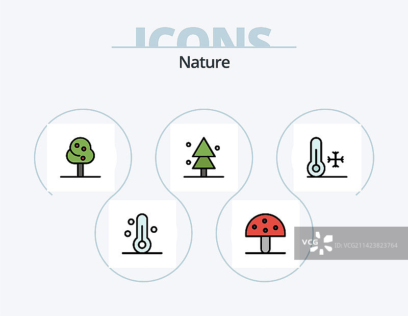 自然线性图标包5款图标设计：夜晚图片素材