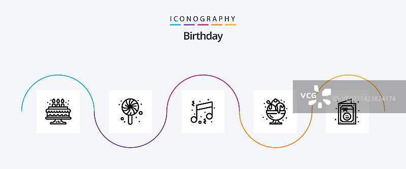 生日庆典线条图标包图片素材