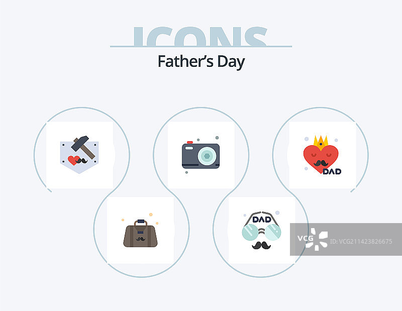 父亲节相机扁平图标设计图片素材