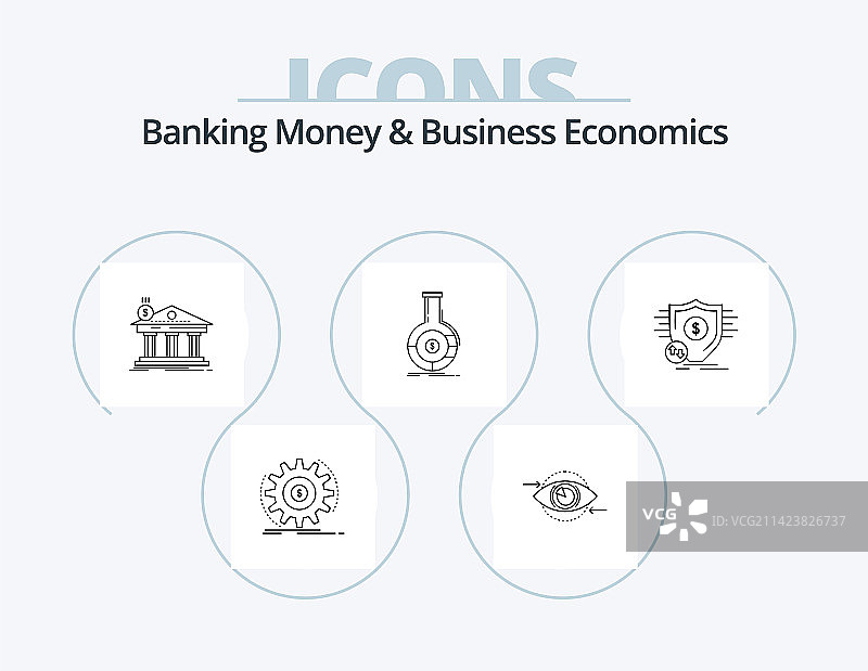 银行理财与商业经济线条图标图片素材