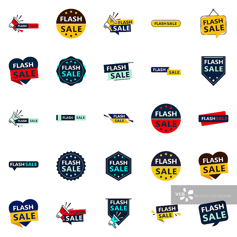 快闪促销包中的25个动态设计图片素材