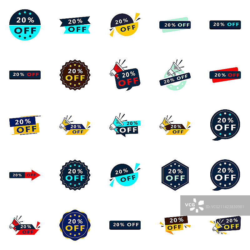 25个动态20%折扣促销banner图片素材