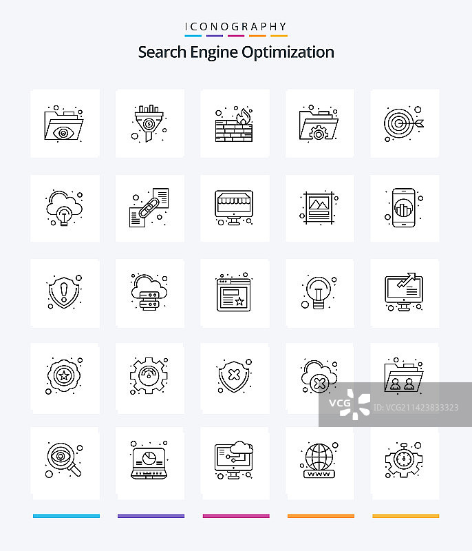 创意SEO 25大纲图标包，如焦点图片素材