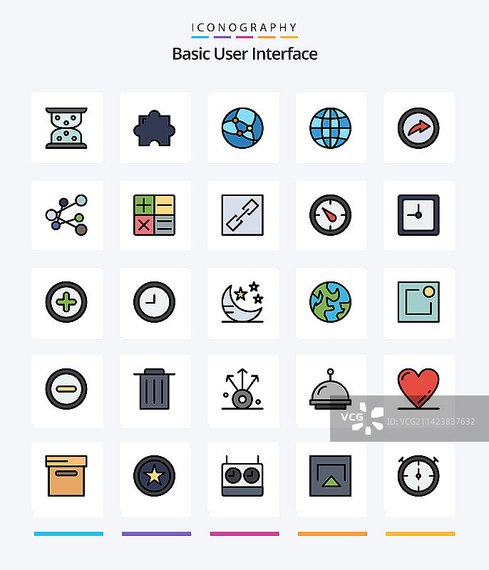 创意基础25线条填充图标包图片素材