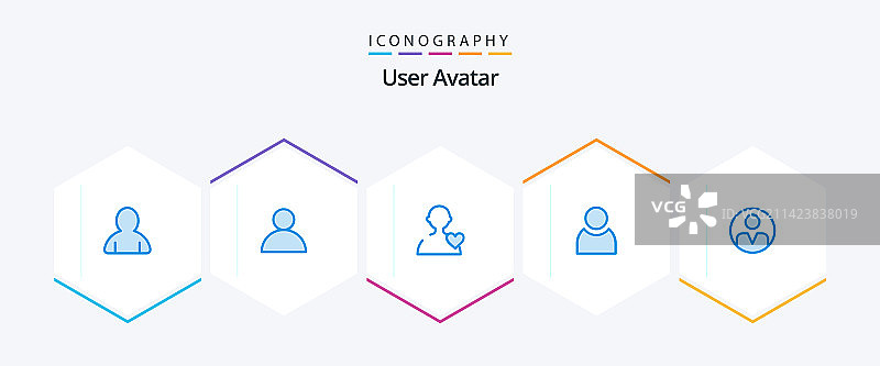 用户25蓝色图标包，包含基本用户图片素材