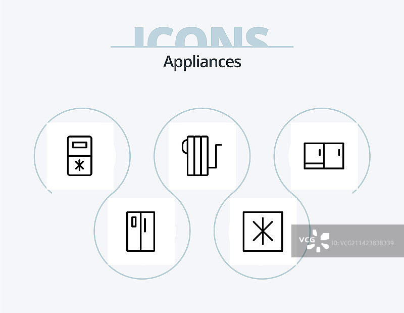 电器线条图标包5图标设计电视图片素材