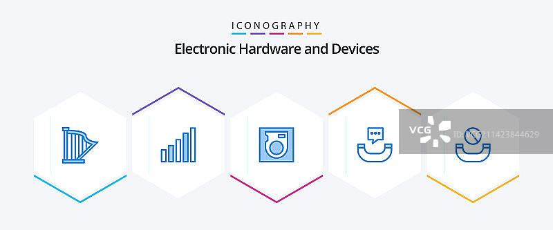 设备25蓝色图标包，包括拒绝磁盘图片素材