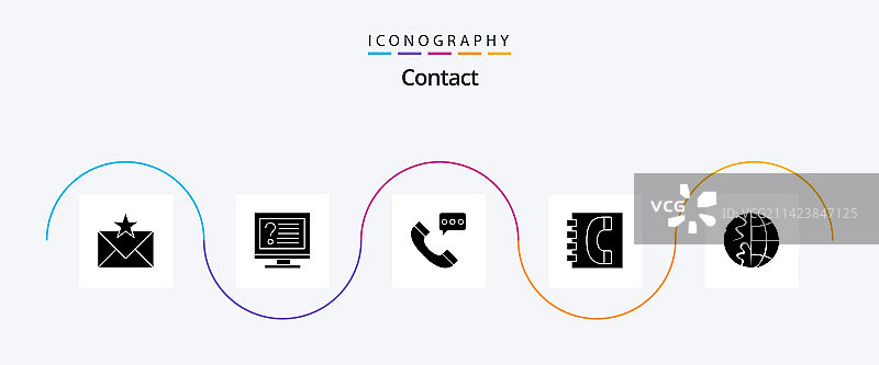 包含联系我们的联系方式字形图标图片素材