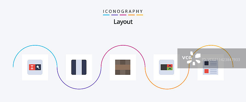扁平风格布局5图标包（含列表复选框）图片素材