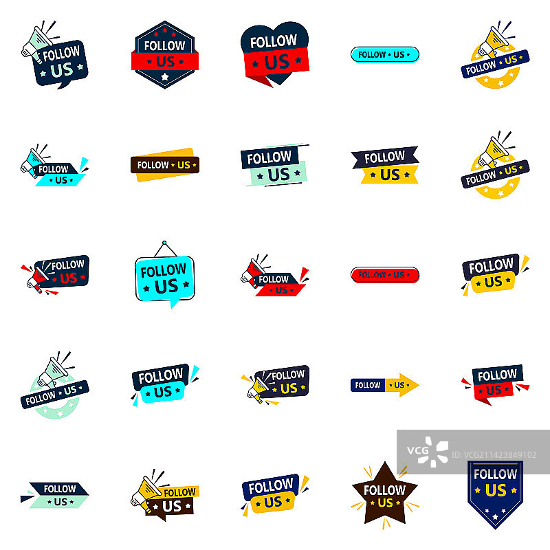 25款精美的社交媒体关注我们banner图片素材