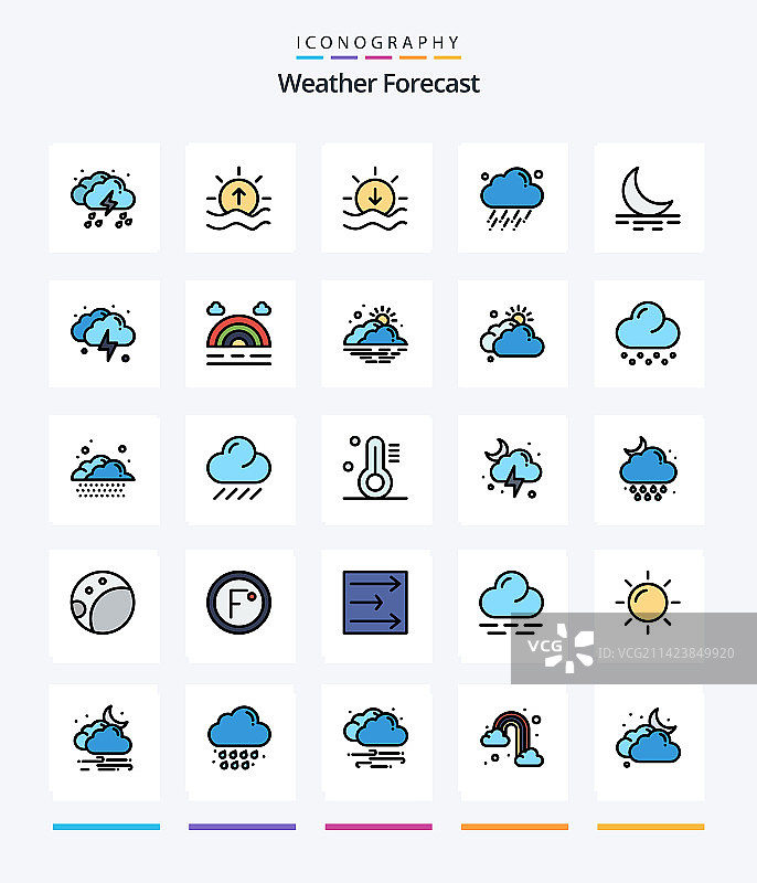 创意天气线性图标包图片素材