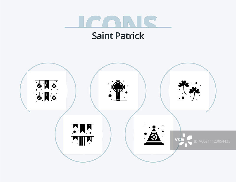 圣帕特里克节字形图标包5爱尔兰图标设计图片素材