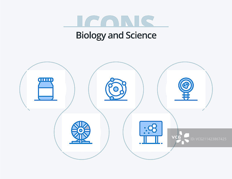 生物学蓝色图标包5图标设计图片素材