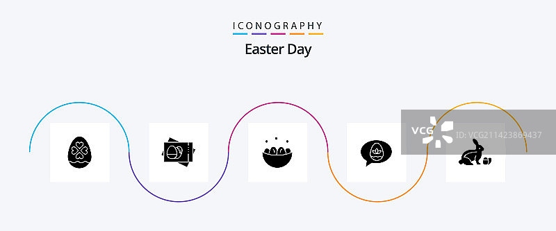 复活节字形图标包，含复活节兔子图片素材