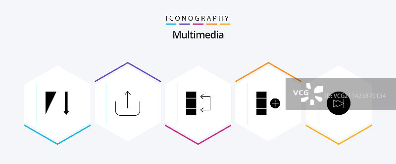 多媒体字形图标包25个图片素材