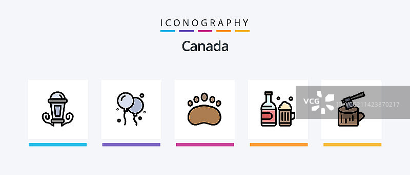 加拿大城市地标填充图标包图片素材