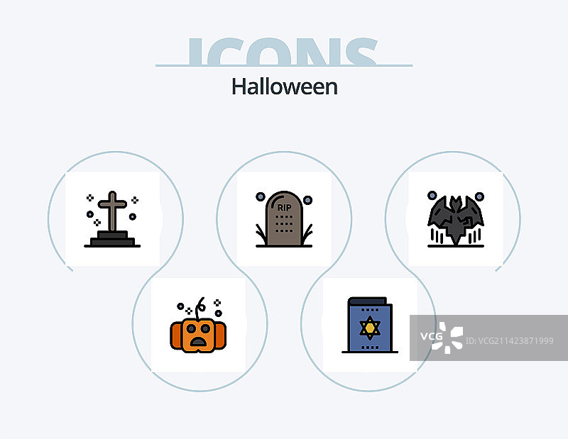 万圣节线性填充5图标设计图片素材