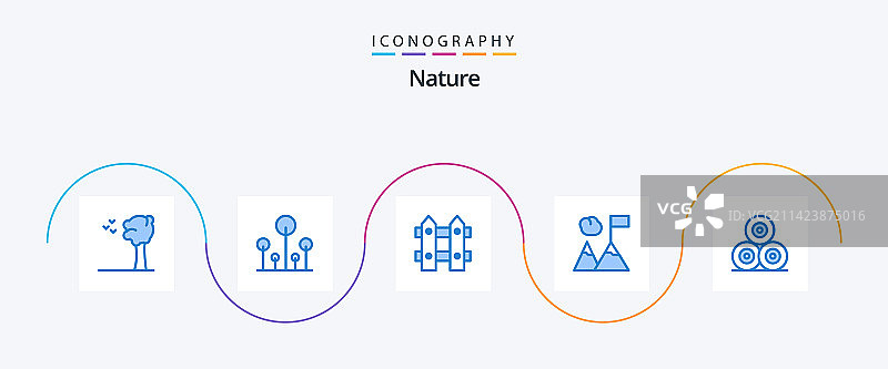 自然蓝色5图标包（含乡村干草）图片素材