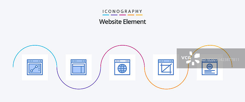 网站元素蓝色5图标包图片素材