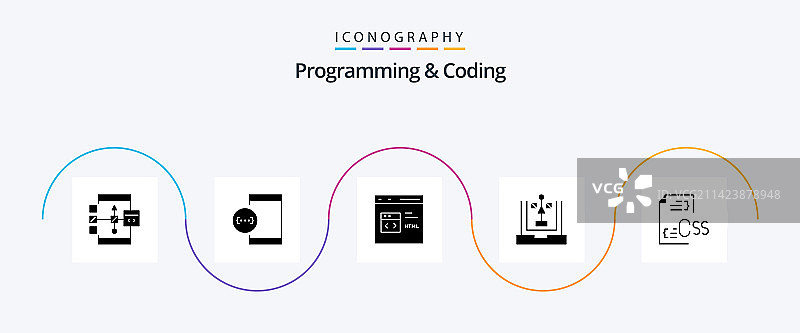 编程和编码符号图标包图片素材
