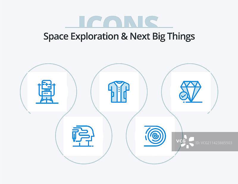 蓝色太空探索图标图片素材