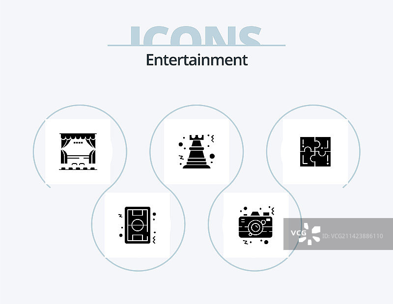 娱乐游戏字形图标包图片素材