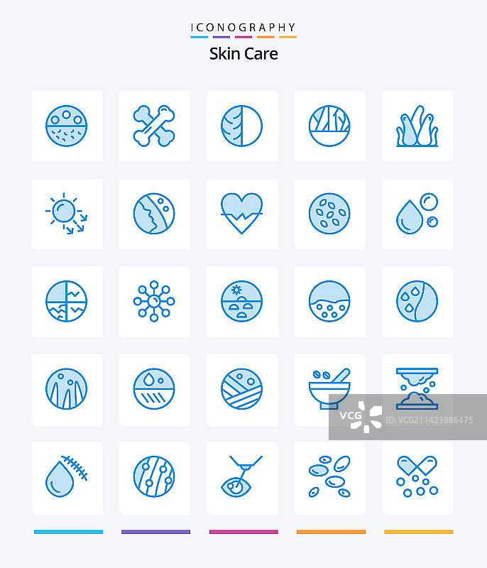 创意皮肤蓝色图标包，如感染等图片素材