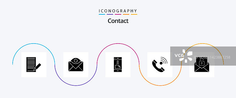包含联系我们的联系方式字形图标图片素材