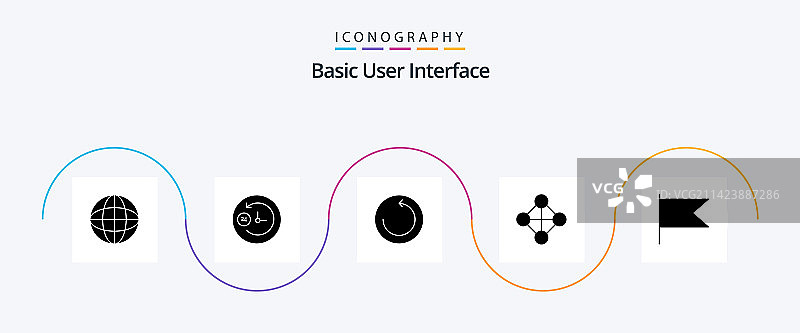 包含时间机器的基础字形5图标包图片素材