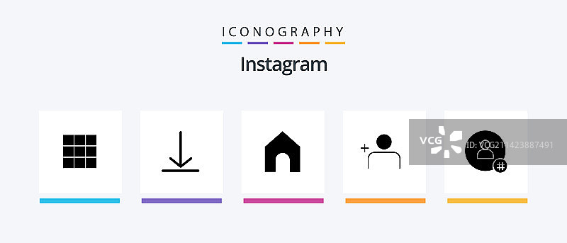 包含联系方式的Instagram标志符号5图标包图片素材
