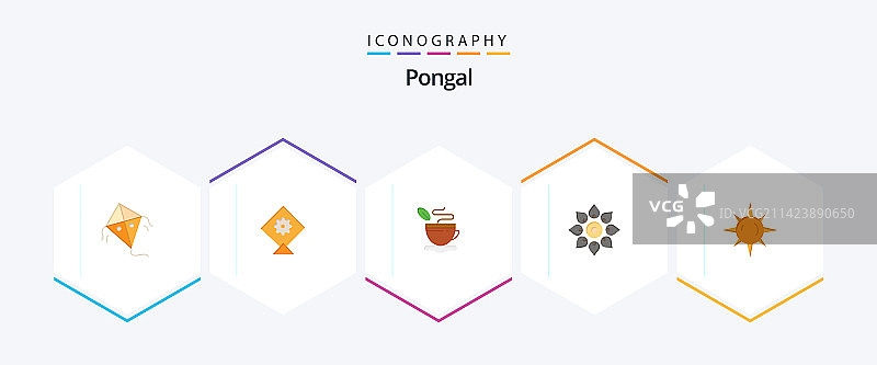 丰收节25个扁平图标包，包括阳光图片素材