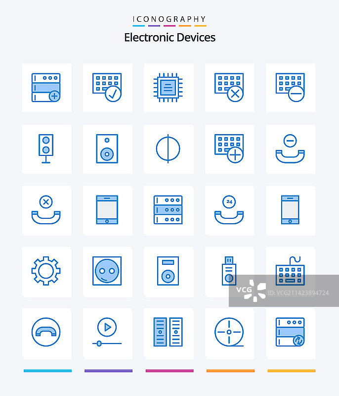创意设备蓝色图标包25个图片素材