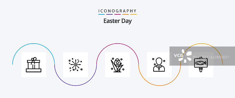 复活节线条彩蛋说教图标图片素材