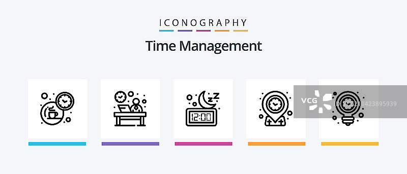 时间管理线条图标包图片素材