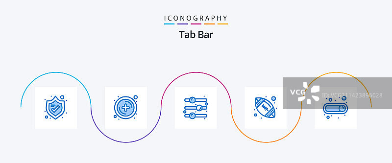 蓝色标签栏5图标包（含切换）图片素材
